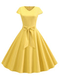 1950s Solid Butterfly Sweetheart Swing Dress