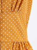 1950s Polka Dot Buttons Dress