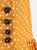 1950s Polka Dot Buttons Dress