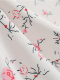 1950s Floral Buttons Swing Dress