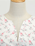 1950s Floral Buttons Swing Dress