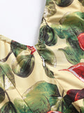 Multicolor 1950s Fig Fruits Swing Dress