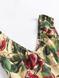 Multicolor 1950s Fig Fruits Swing Dress