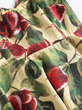 Multicolor 1950s Fig Fruits Swing Dress