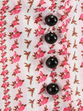 1950s Stripes Buttons Swing Dress