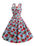 1950s Strawberry Spaghetti Strap Dress