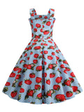 1950s Strawberry Spaghetti Strap Dress