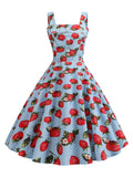 1950s Strawberry Spaghetti Strap Dress