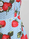 1950s Strawberry Spaghetti Strap Dress