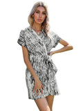Black Knot Side Wrap A-line Dress