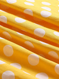 Yellow 1950s Dots Pockets Swing Dress