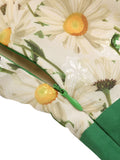 2PCS 1950s Yellow Sunflower & Green Floral Halter Romper