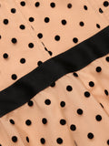Nude 1950s Spaghetti Strap Polka Dot Dress