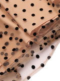 Nude 1950s Spaghetti Strap Polka Dot Dress