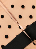 Nude 1950s Spaghetti Strap Polka Dot Dress