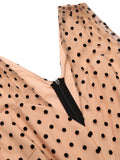 [US Warehouse] Black 1930s Polka Dot Patchwork Belt Jumpsuit