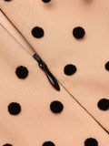 [US Warehouse] Black 1930s Polka Dot Patchwork Belt Jumpsuit