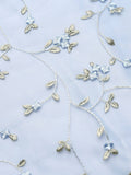 Blue 1950s Floral Embroidery Lace Dress