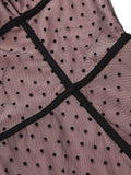2PCS 1950s Polka Dot Bowknot Lace Strap Dress