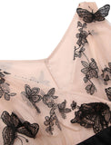 [US Warehouse] Nude 1950s Lace Butterfly Swing Vintage Dress