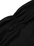 Black 1960s Halter Sunflower Pencil Dress
