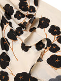 White 1960s Floral Halter Pencil Dress