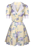 Yellow 1950s Floral Swing Romper