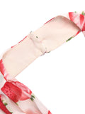 Red 1950s Halter Strawberry Button Tops