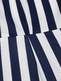 Blue 1950s Striped Ruffle Jumpsuit
