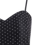 Black 1950s Polka Dot Strap Dress