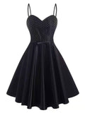 Black 1950s Polka Dot Strap Dress