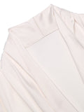 Ivory 1930s Solid Long Sleeve Blouse