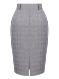 1960s Ivory Solid Blouse & Gray Retro Skirt