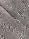 Gray 1960s Plaid Belt Pencil Skirt