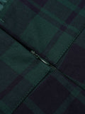 [Pre-Sale] Green 1930s Plaid Patchwork Puff Jumpsuit