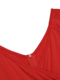 [US Warehouse] Red 1950s Christmas Patchwork Swing Dress