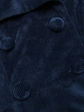 Navy Blue 1950s Velvet Long Coat