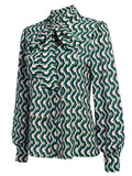 2PCS 1950s Green Tops & Black Pants