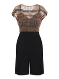 Polka Dot Lace Boat Neckline Romper