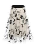 Black Butterfly Mesh Skirt