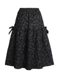 Black Attached Flowers Skirt