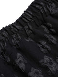 Black Attached Flowers Skirt
