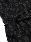 Black Attached Flowers Skirt