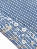 Retro Floral Embroidery Stripped Flare Jeans