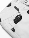 White Polka Dot High Waisted Flare Jeans