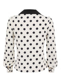 Retro Polka Dots Long Sleeves Blouse