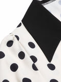 Retro Polka Dots Long Sleeves Blouse