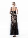 1920s Lace V-Neck Sequins Party Dress