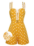 Yellow Polka Dots Spaghetti Strap Romper