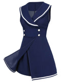 [US Warehouse] Navy Blue 1950s Sailor Collar Romper